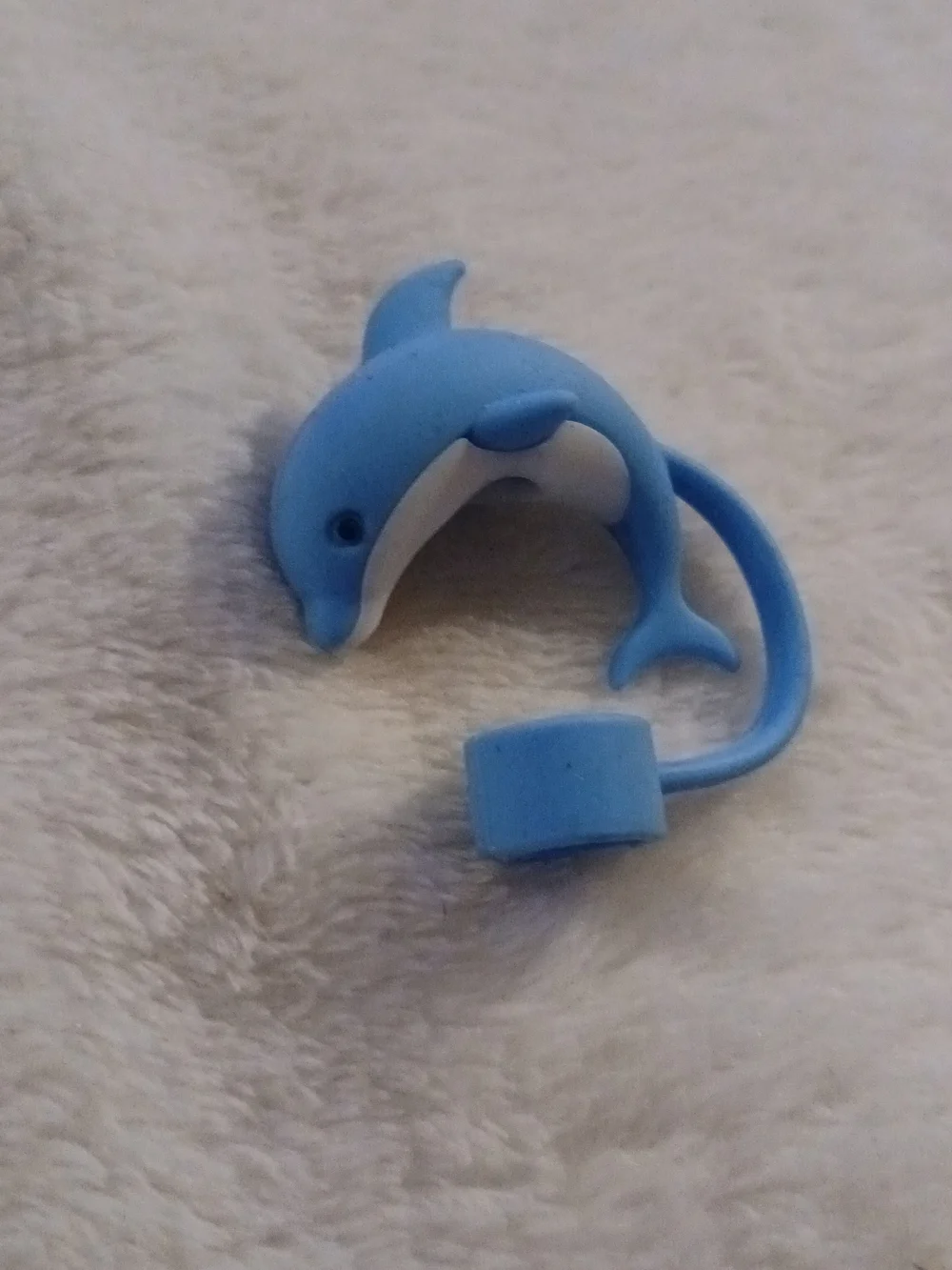 STRAW TOPPERS Black Cat & Blue Dolphin [BPA FREE!] YOU CHOOSE!